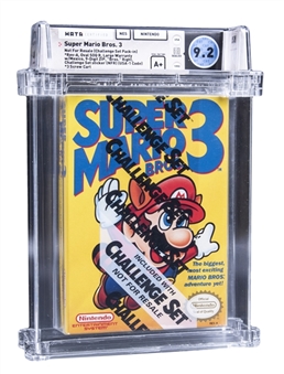1990 NES Nintendo (USA) "Super Mario Bros. 3" Right Variation (Challenge Set Pack-in) Sealed Video Game - WATA 9.2/A+